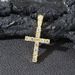 Hip-hop diamond-encrusted cross pendant necklace Cuban chain necklace full of diamond single-row Diamond Tennis chain trendy jew_ipsvogv.com