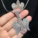 Men's Hip-Hop Cross Wing Pendant Necklace With Zircon, Stainless Steel Chain, 60cm, Rose Gold & White Gold Hip Hop Necklace Accessories_ipsvogv.com