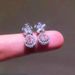 Cao Shi Sweet Girl's Pink Drop Heart Earrings Heavy Industry Design Luxury Style Earrings Fashion Flower Earrings_ipsvogv.com
