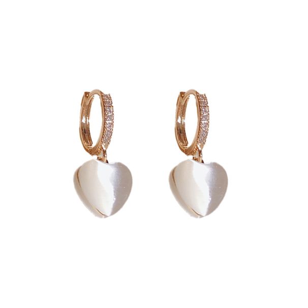 Summer New Fashion Clear Cat's Eye Stone Heart Earrings For Women High-end Niche Design Popular Style_ipsvogv.com
