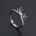 Unisex Diamond Studded CZ Christmas Deer Ring With Adjustable Opening For Female Index Finger Ring, One Deer With You, Internet Celebrity Model_ipsvogv.com
