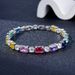 Women's Jewelry Set Fashion Simple And Fashionable Colorful Square Zircon Bracelet Ladies Niche High End Jewelry Spot Multi Color_ipsvogv.com