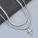 Men's Jewelry Hip Hop Stacking Cross Pendant Versatile Niche Cuban Chain Titanium Steel Necklace Accessories_ipsvogv.com