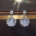 Cao Shi's New Fashion Trend Flash Diamond Zircon Female Style Flower Earrings Accessories_ipsvogv.com