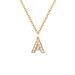 EManco minimalist stainless steel diamond studded letter pendant plated with 14K gold , collarbone chain, short_ipsvogv.com