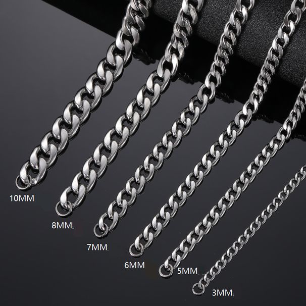 Stainless steel men's Cuban necklace accessories titanium steel necklace jewelry men's versatile high end_ipsvogv.com