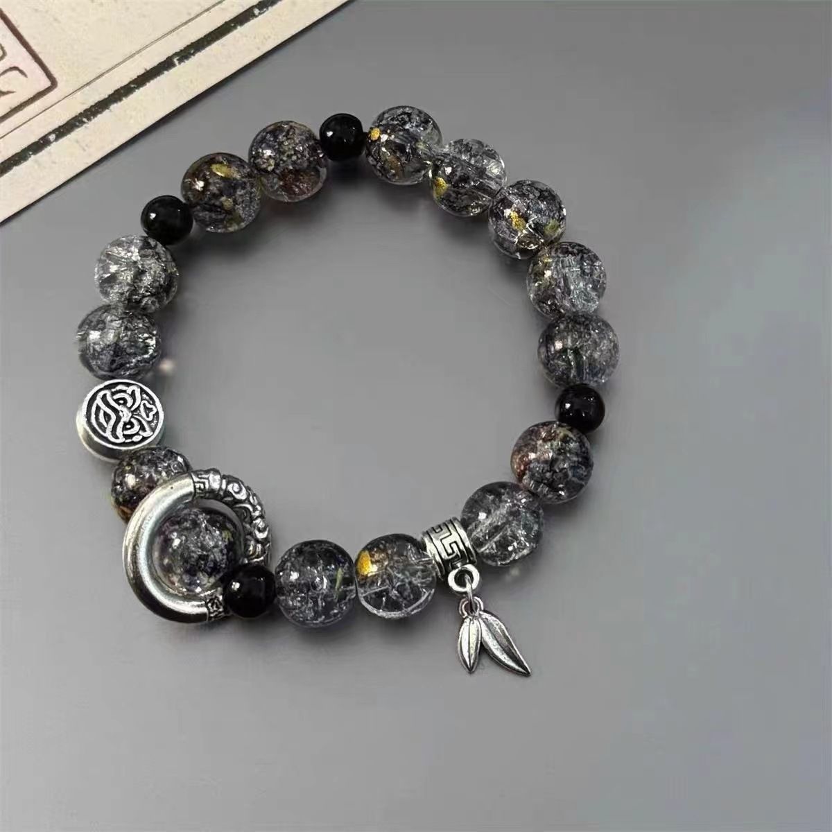 Mokawa Ancient Stle Glass Bead Handmade Women's Bracelet, Niche Design, Couple Bracelet, Men's New Chinese Stle_ipsvogv.com