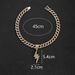 Men’s Jewelry Set Fashion Personalized Cool Full Diamond Lightning Pendant Street Rap Hip Hop Style Cuban Necklace Jewelry_ipsvogv.com