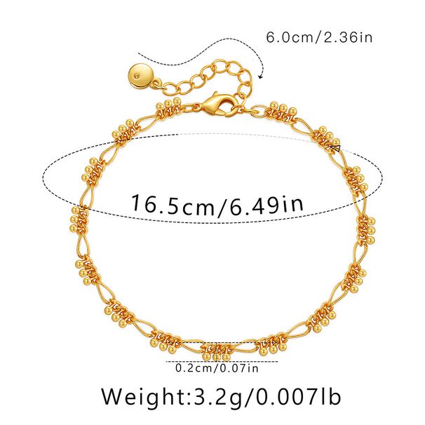 Copper Plated K Real Gold Plain Chain Color Preserving Clavicle Chain French Small Gold Ball Metal Texture Temperament Cold Style Necklace_ipsvogv.com