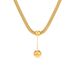14K Gold Plated Stainless Steel Necklace - Round Ball Pendant Clavicle Chain For Women_ipsvogv.com