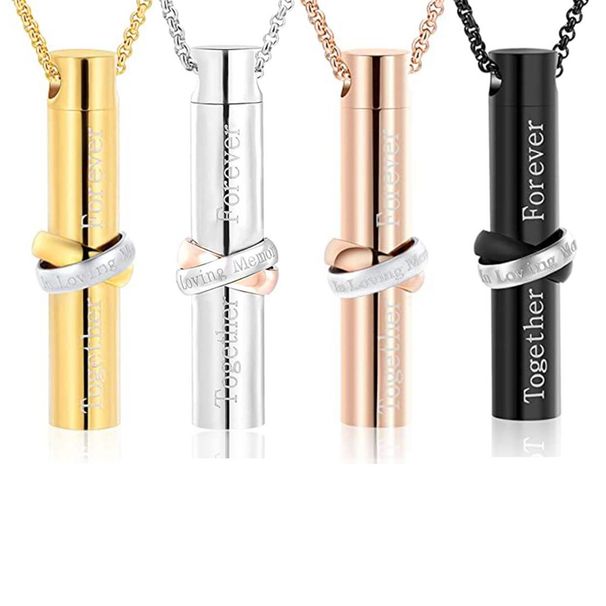 Stainless Steel Together Forever Can Open Perfume Bottle Ash Memorial Pendant_ipsvogv.com