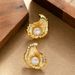 French Fashion, Exquisite Small Fragrance, Irregular Metal Shell, Pearl Earrings, Women's High-end Feeling, Light Luxury_ipsvogv.com