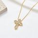 Popular Full Diamond D Shaped Cross Necklace For Women Copper Gold Plated Fashion Cross Rope Necklace Size_ipsvogv.com
