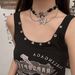 Gothic Punk Style Cross Pearl Tassel Necklace Female Niche Dark Heavy Clavicle Chain Jewelry_ipsvogv.com
