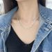 Geometric Broken Silver Square Necklace With Niche Design, Light Luxury And Versatile, Irregularly Cut Double-layer_ipsvogv.com
