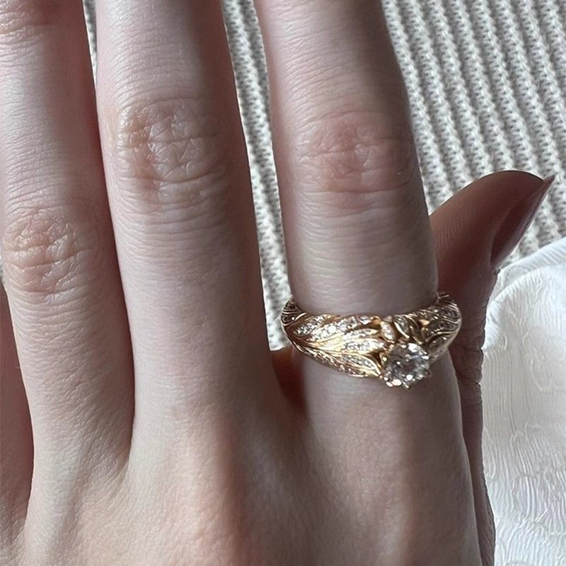 Zircon Heavy Industry Metal Ring, Niche Design, High Aesthetic Value, Sparkling Diamond Fashion, Index Finger Ring,_ipsvogv.com