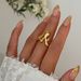 Spot Factory INS Electroplated Titanium Steel Irregular Shaped Liquid Open Ring_ipsvogv.com