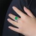 Korean Version Of Natural Emerald For Men, Fully Plated With Diamond, Green Zircon, And Colored Gemstone, Open Ring_ipsvogv.com