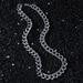 Men's 12mm smooth peach heart Cuban splicing chain street hip-hop style heart-shaped necklace_ipsvogv.com