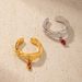 Ins Fashion Light Luxury Copper Gold-Plated Commuting Versatile Line Texture Zircon Open Ring_ipsvogv.com