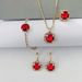Fashion round crystal necklace bracelet earrings ring set bridal accessories gemstone claw chain_ipsvogv.com