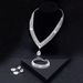 Light Luxury Style Women's Water Drop Pendant Zircon Necklace Earrings Bracelet Bridal Wedding Accessories_ipsvogv.com
