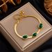 Fashionable high-end and minimalist emerald titanium steel blade chain bracelet_ipsvogv.com