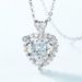 Heart shaped high carbon diamond pendant S925 silver full of colored gemstones super flash necklace light luxury fashion personality_ipsvogv.com