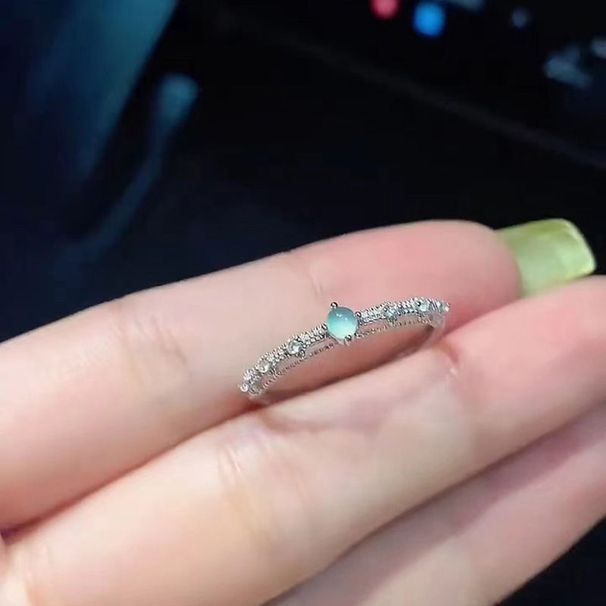 Vintage Hollowed Out Blue Zircon Women, Ins, Light Luxury, Niche Temperament, High-end Feel, Index Finger Ring As A Gift_ipsvogv.com