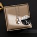 New Black and White Double sided Fritillaria Love Titanium Steel Necklace for Female Minority Design Sense Collar Chain_ipsvogv.com