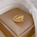 【 Real Gold Plating 】 Open Nail Children's Fashion Micro Inlay Light Luxury Index Finger Ring With Internet Red And Cool_ipsvogv.com