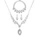 Bridal Zircon Silver Jewelry Set - Necklace & Earrings (Wedding Collection, Elegant Bride Gift)_ipsvogv.com