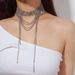 Luxury women's shiny crystal exaggerated personality irregular necklace full of diamonds multi layer tassel clavicle chain rhinestone necklace_ipsvogv.com