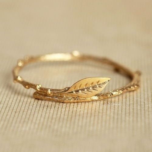 electroplated Ring Creative Leaf Shaped Accessory_ipsvogv.com