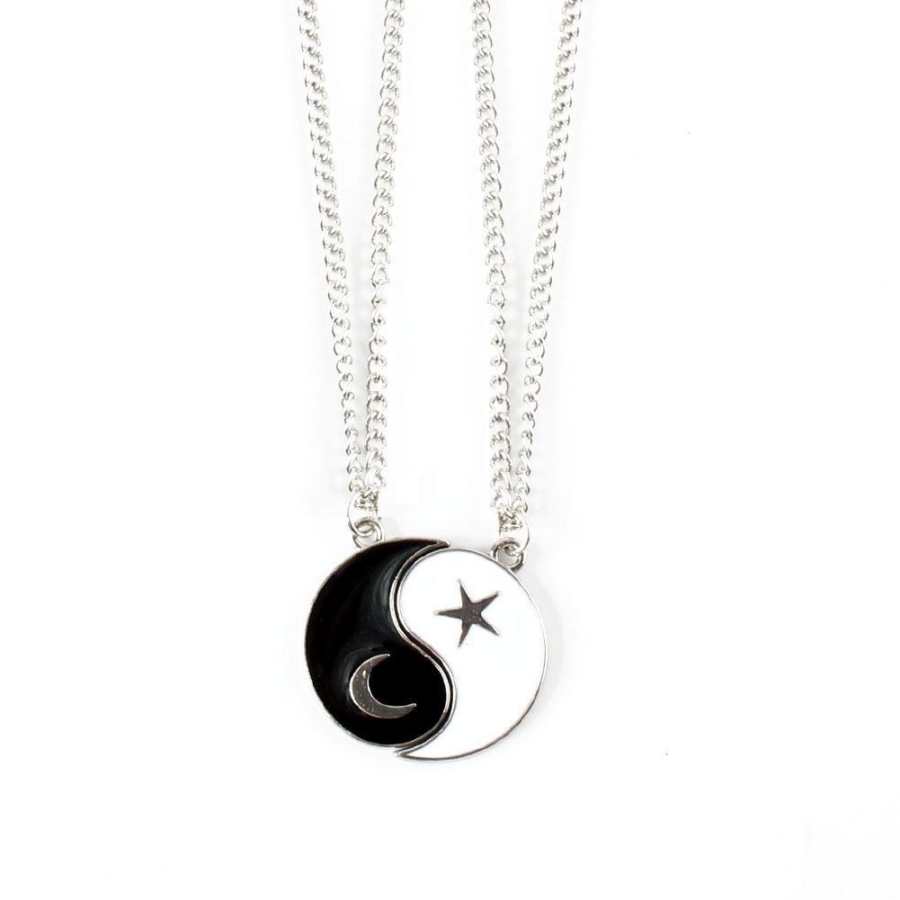 Necklace Personality Hollow Alloy Oil Drop Tai Chi Star And Moon Pendant Necklace Clavicle Chain_ipsvogv.com
