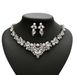 New Arrival Bride Fashion Necklace Earrings Set Alloy Rhinestone Two Piece Wedding Jewelry_ipsvogv.com