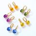 Candy Colored Gem Earrings Female S925 Silver Plated 9K Gold Inlaid Amethyst Earrings Simple Fashion_ipsvogv.com