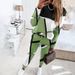 Women's Clothing 2024 new two piece set contrast color printing long sleeved round neck casual fashion suit_ipsvogv.com