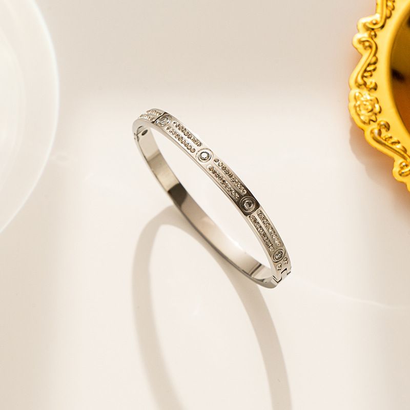 Direct Card Plus Sky Star Two Rows With Micro Inlaid Full Diamond Titanium Stainless Steel Fashion Bracelet_ipsvogv.com