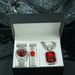 Women’s Jewelry Set Fashion Hot Selling Red Gem Alloy Pendant Bracelet Necklace Watch 5 Piece Set Men's High End Gift Box Jewelry_ipsvogv.com