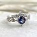 Sanjie Imitates Natural Blue Silver Plated Women's With A Niche And High-end Feel. Ins Diamond Set Zircon Paired Rings_ipsvogv.com