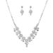 Silver Crystal Bridal Jewelry Set - Necklace & Earrings (European & American Style, Wedding Dinner Gift For Jewelry Lovers)_ipsvogv.com