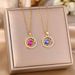Fashionable New Micro Inlaid Zirconium Love Round Necklace Women's Titanium Steel Light Luxury Clavicle Chain Jewelry_ipsvogv.com