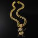 New diamond inlaid cute dancing panda alloy pendant necklace, hip-hop exaggerated and cool clothing accessories_ipsvogv.com