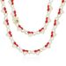 Women's Jewelry Punk Hip Hop Heart-Shaped Cuban Chain Necklace With Red Enamel And Zirconia Accents, Gold Tone_ipsvogv.com