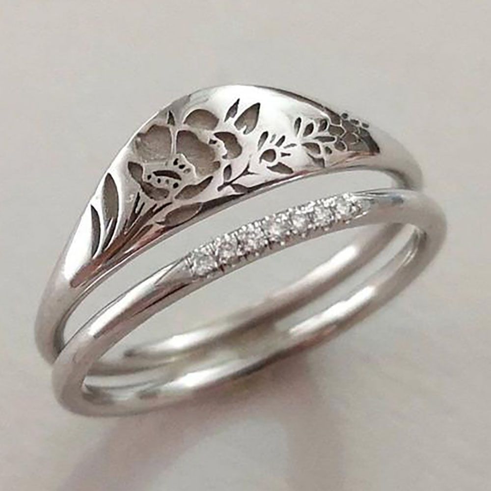 Sanjie's New Fashionable Hollow Pattern Ring, Simple And Versatile Gold Plated Women's Ring Jewelry_ipsvogv.com
