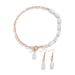 Temperament Baroque Pearl Earrings Simple Metal Chain Tassel Collarbone Necklace Accessories_ipsvogv.com