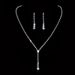 Minimalist Bridal Jewelry Decorations Light Luxury Zircon Necklace Earrings Bracelet Set Multiple Colors Available_ipsvogv.com