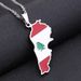 Retro Lebanon Oil Drops Map Pendant Necklace Men and Women Stainless Steel Couple Necklace Trend Accessories_ipsvogv.com
