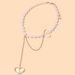 Ins Style Jewelry Transparent Heart Tassel Necklace Simple Pearl Women's Necklace_ipsvogv.com